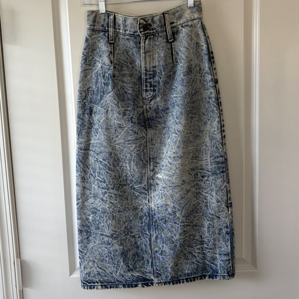 Vintage Rumble Seats Acid Wash Denim Skirt – “Junior Size” 7, Made in USA